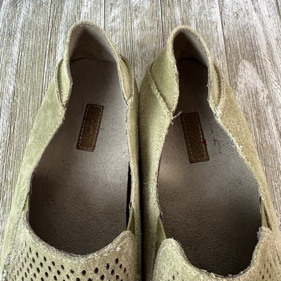 Olukai Nohea Shoes Perf Green Perforated Suede Slip-On Moc loafer Women's 8.5 - Picture 6 of 11